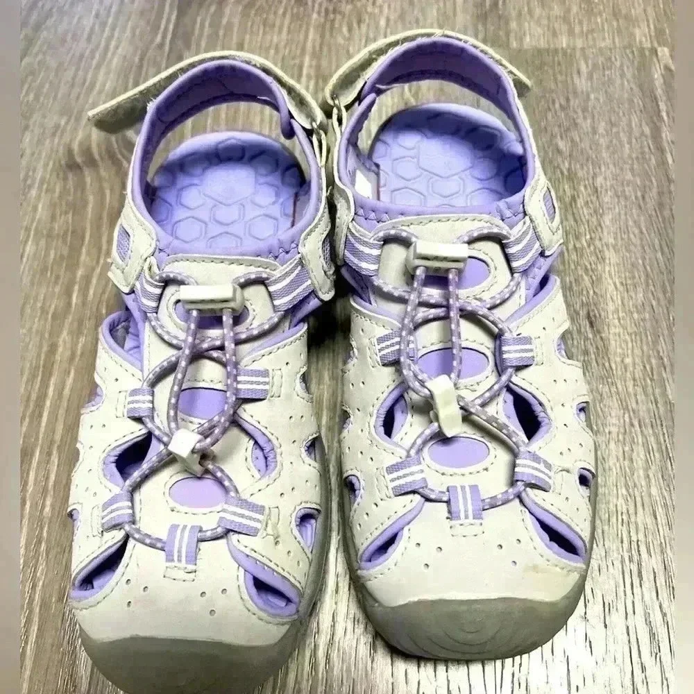 Khombu Dans Sandals size 12 Purple Hook & Loop Hiking Kids Shoes
